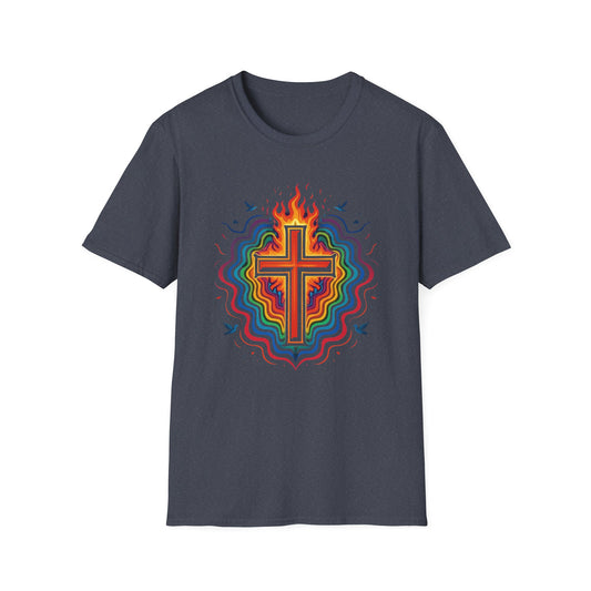 Colorful Cross with Fire T-Shirt