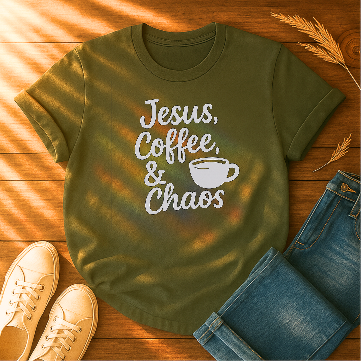 Jesus, Coffee & Chaos T-Shirt