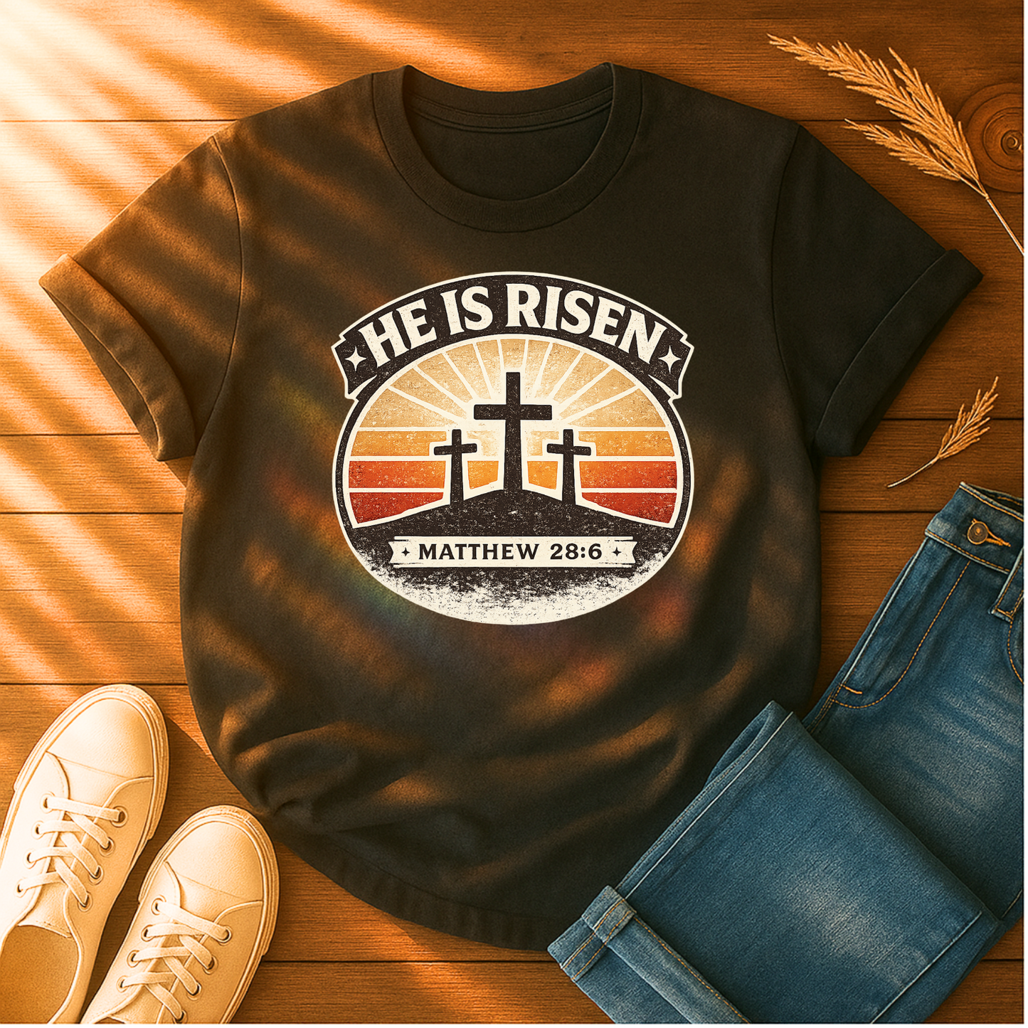 He Is Risen Sunset T-Shirt