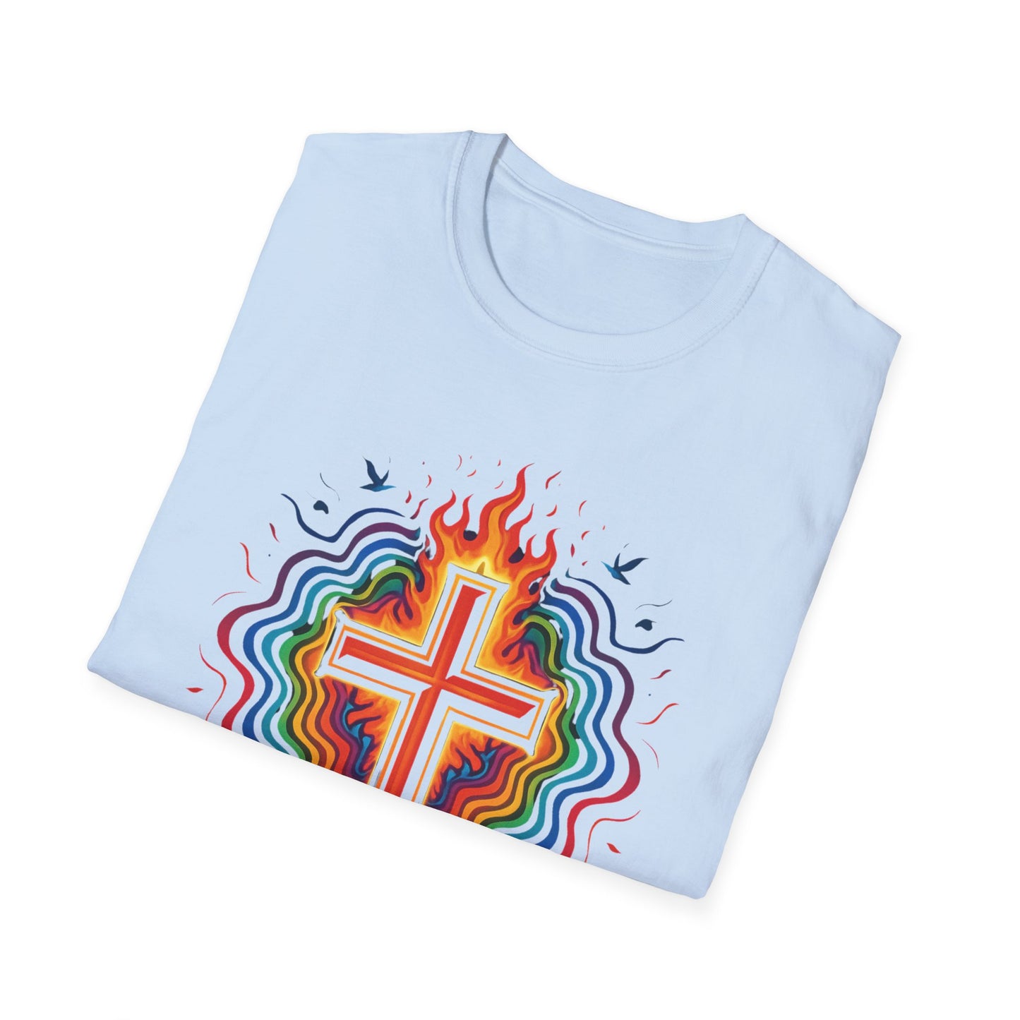 Colorful Cross with Fire T-Shirt