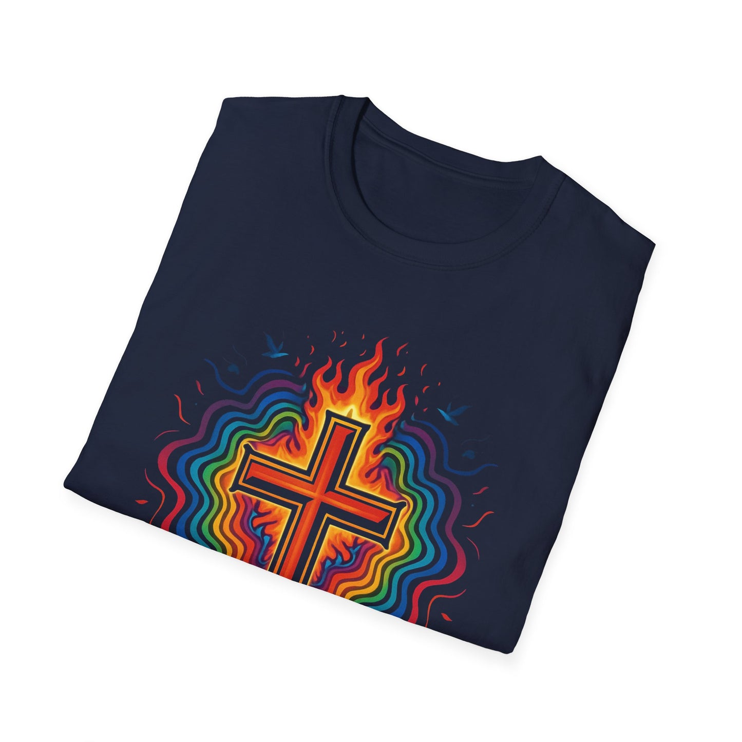 Colorful Cross with Fire T-Shirt