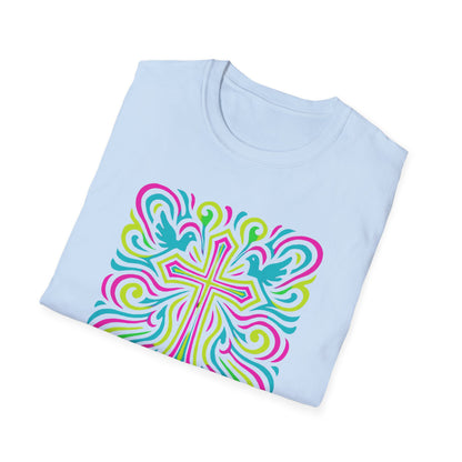 Colorful Cross with Doves T-Shirt