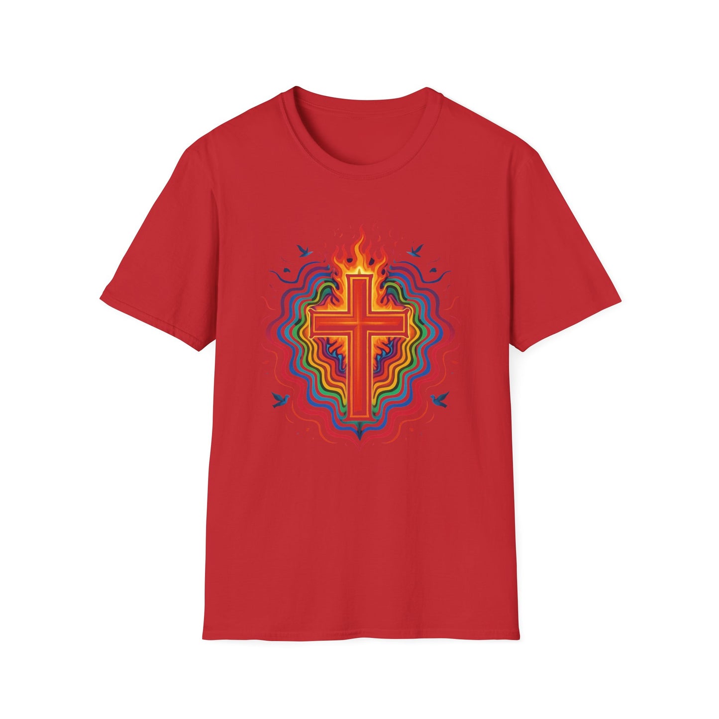 Colorful Cross with Fire T-Shirt