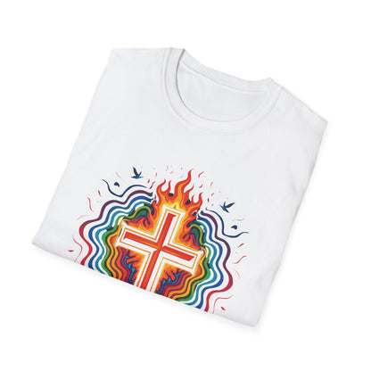 Colorful Cross with Fire T-Shirt