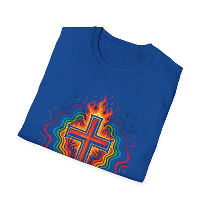 Colorful Cross with Fire T-Shirt