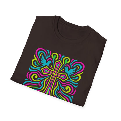 Colorful Cross with Doves T-Shirt