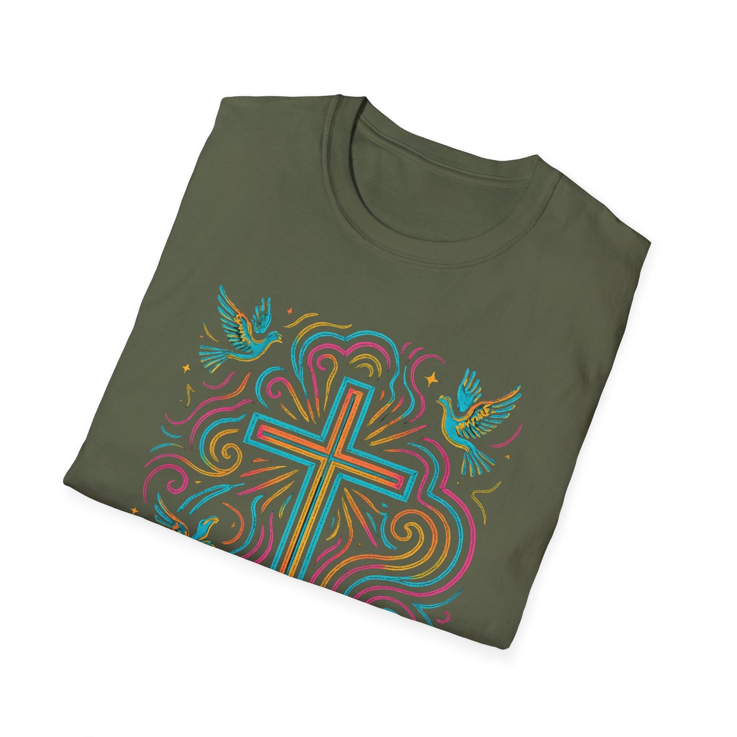 Swirl Cross with Doves T-Shirt