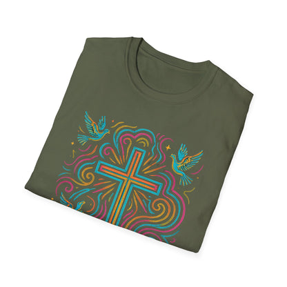 Swirl Cross with Doves T-Shirt