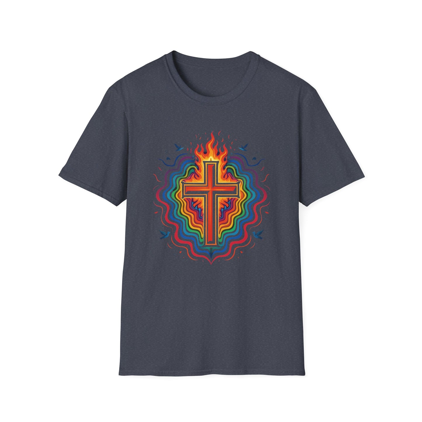 Colorful Cross with Fire T-Shirt