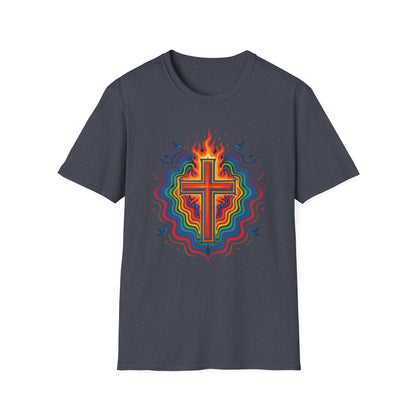 Colorful Cross with Fire T-Shirt