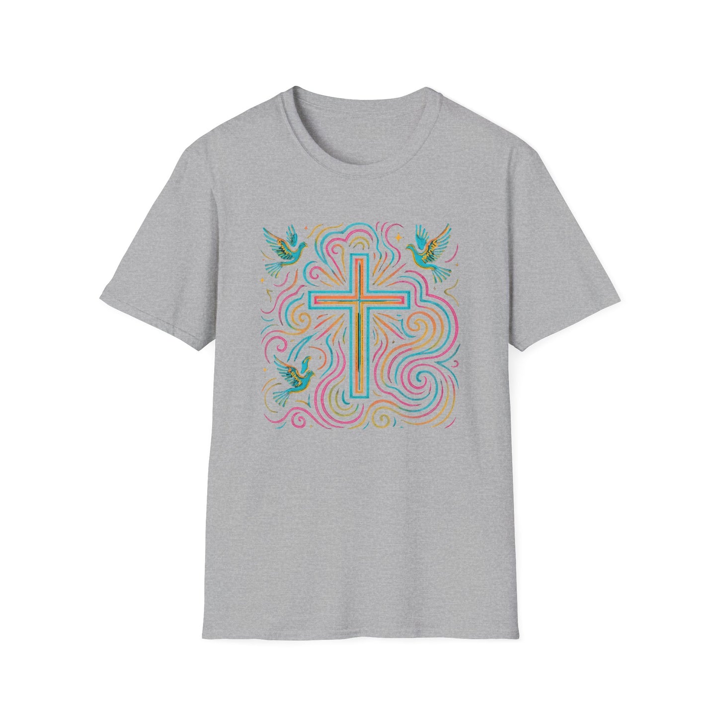 Swirl Cross with Doves T-Shirt