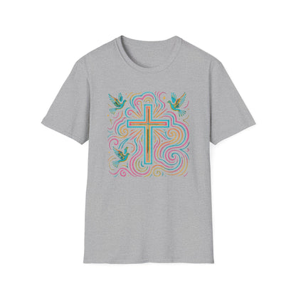 Swirl Cross with Doves T-Shirt