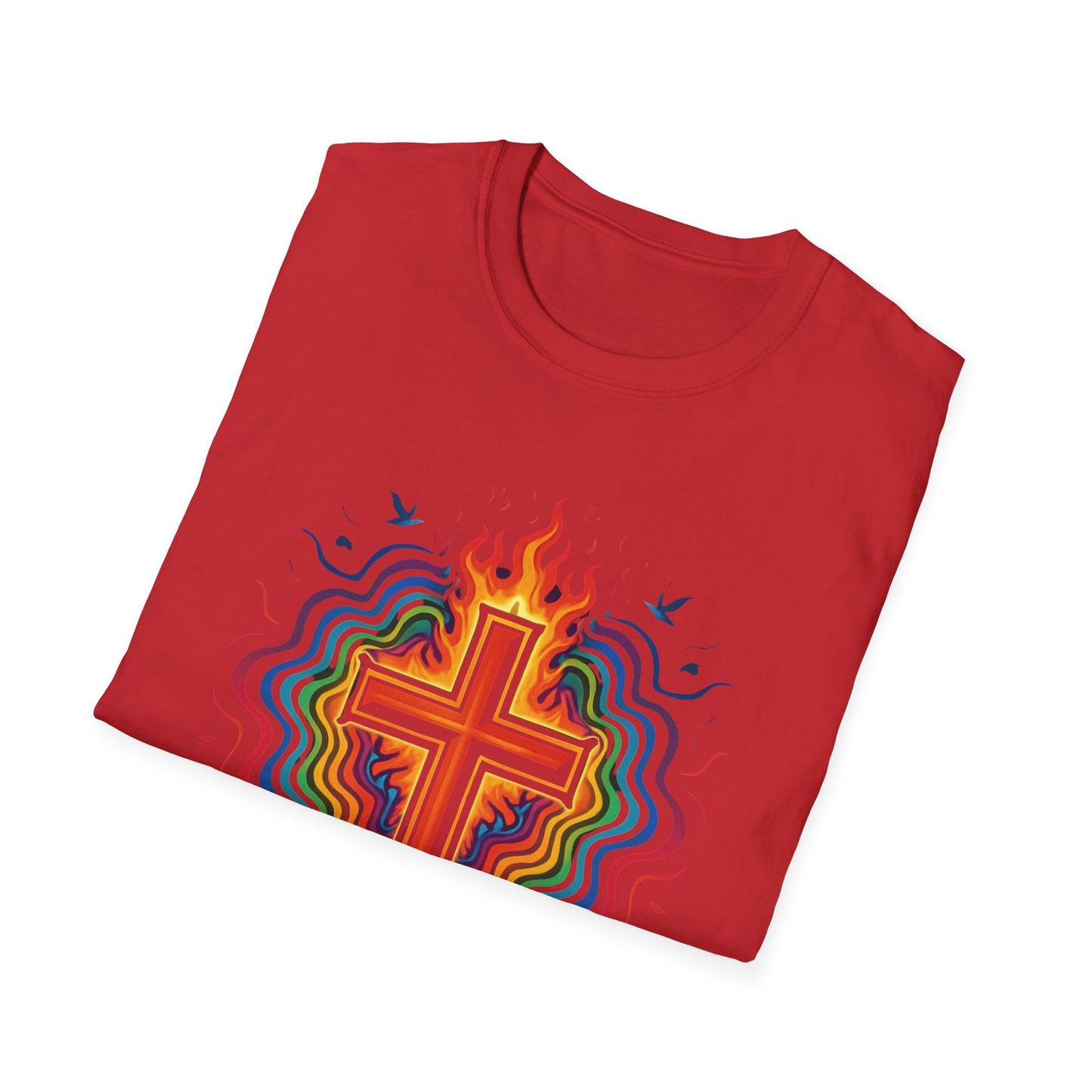 Colorful Cross with Fire T-Shirt