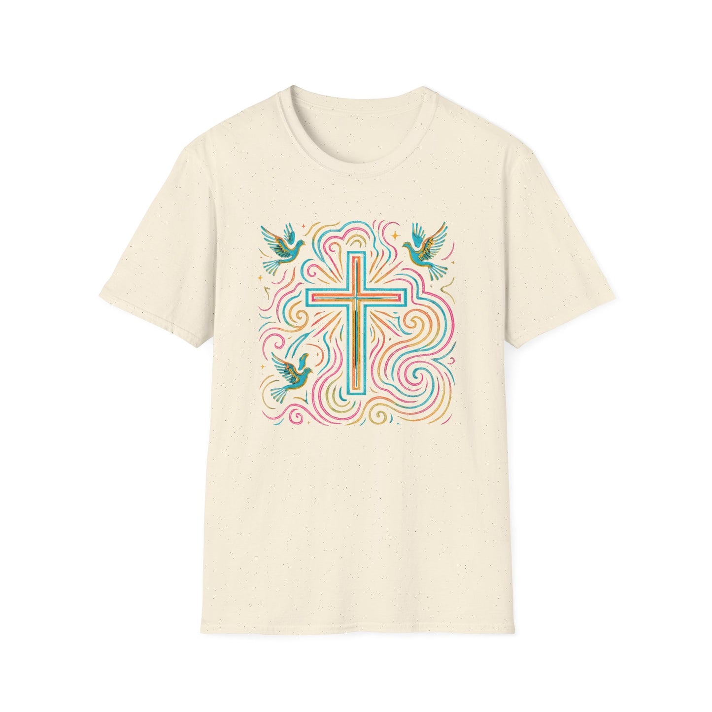 Swirl Cross with Doves T-Shirt
