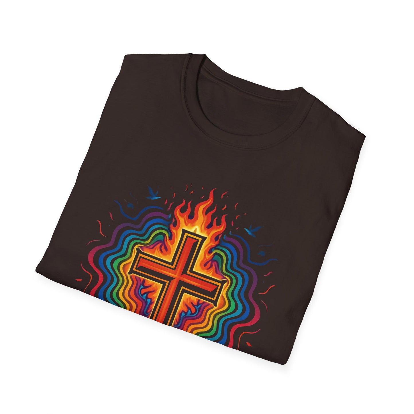 Colorful Cross with Fire T-Shirt