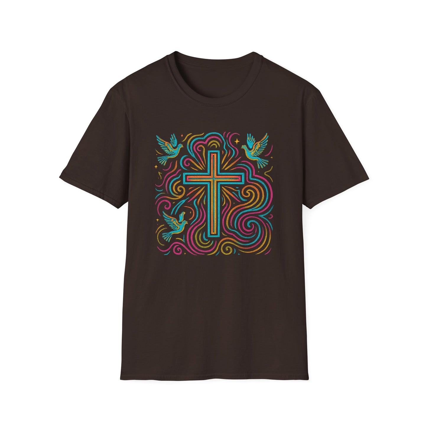 Swirl Cross with Doves T-Shirt