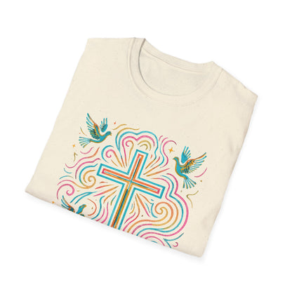 Swirl Cross with Doves T-Shirt