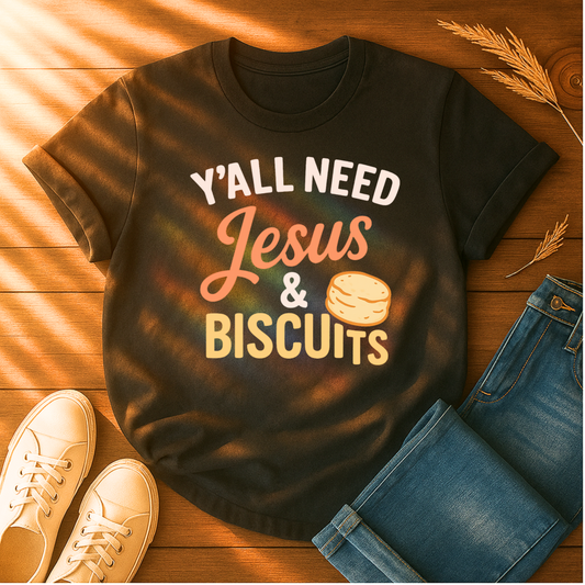Y'all Need Jesus & Biscuits T-Shirt