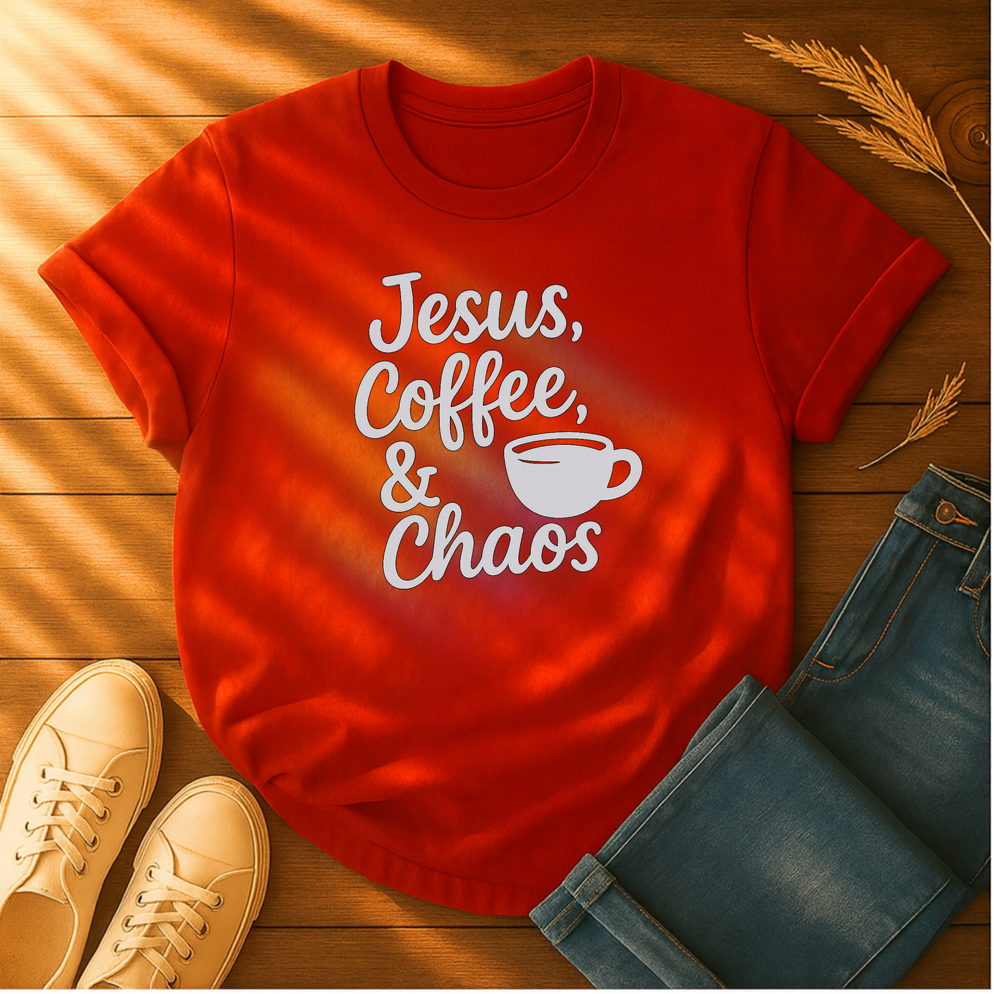 Jesus, Coffee & Chaos T-Shirt