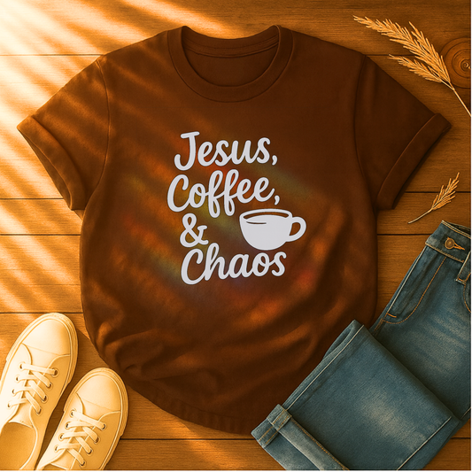 Jesus, Coffee & Chaos T-Shirt