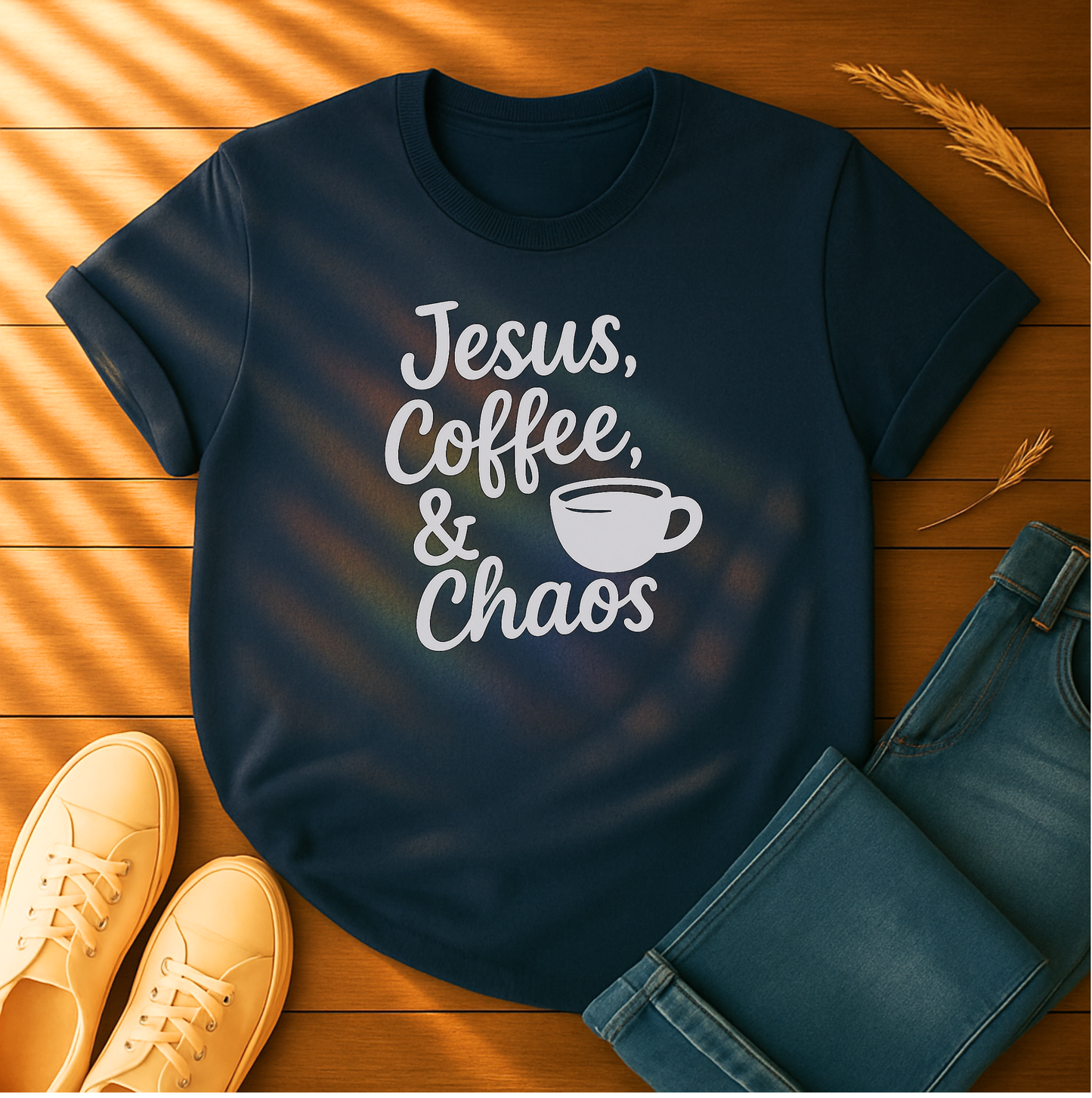 Jesus, Coffee & Chaos T-Shirt