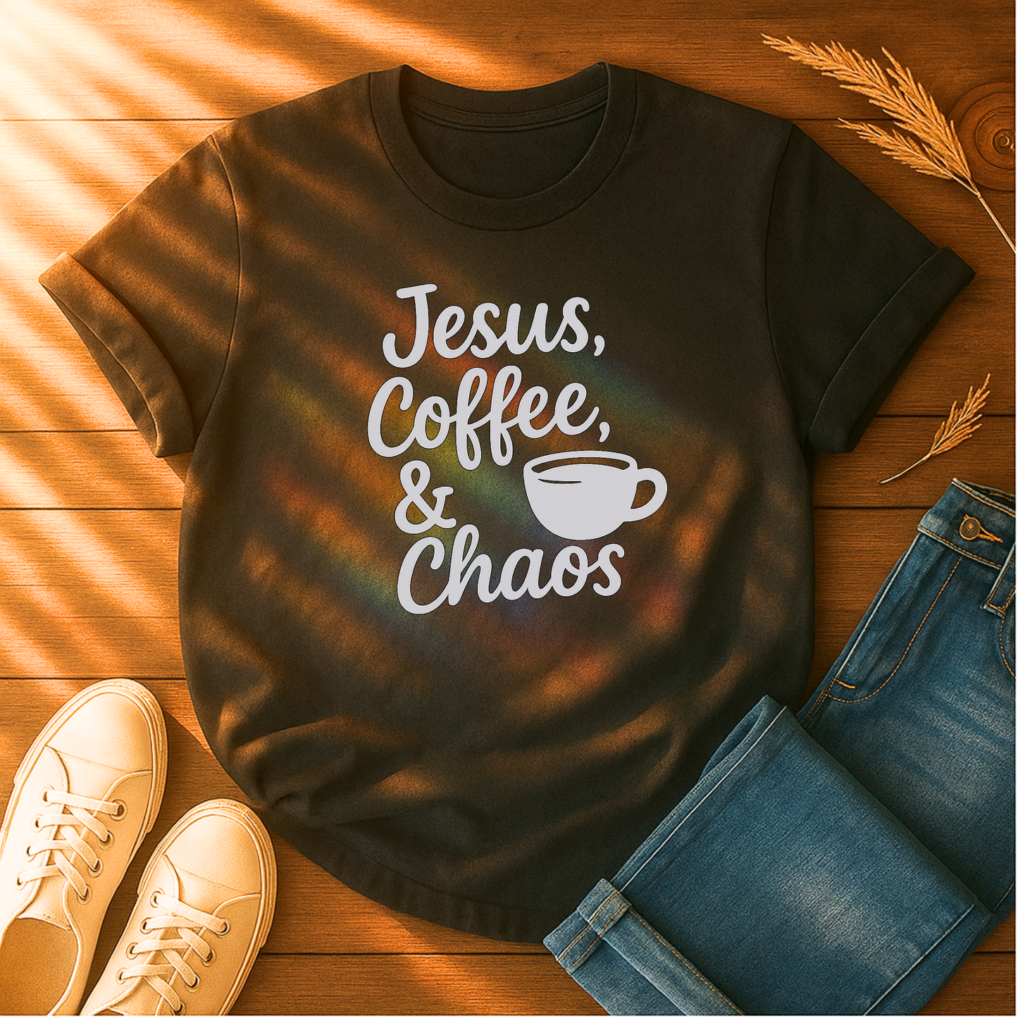 Jesus, Coffee & Chaos T-Shirt