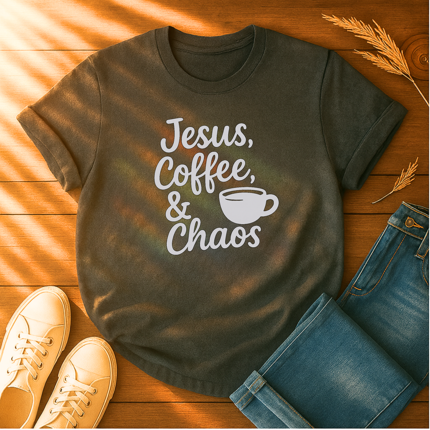Jesus, Coffee & Chaos T-Shirt