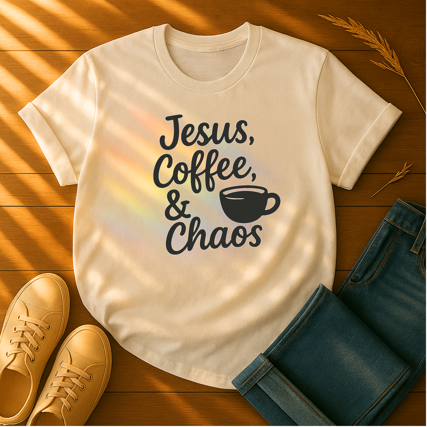 Jesus, Coffee & Chaos T-Shirt
