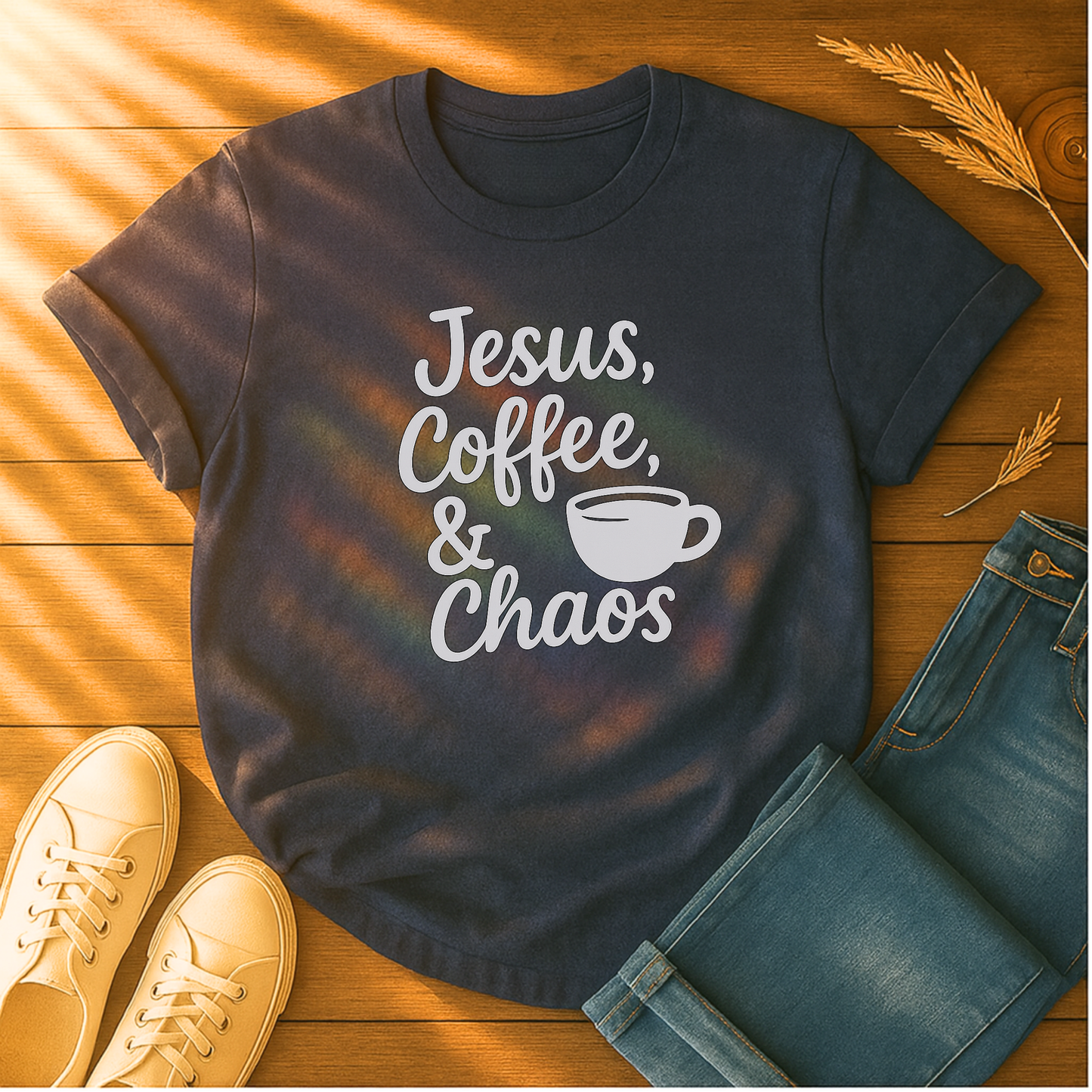 Jesus, Coffee & Chaos T-Shirt