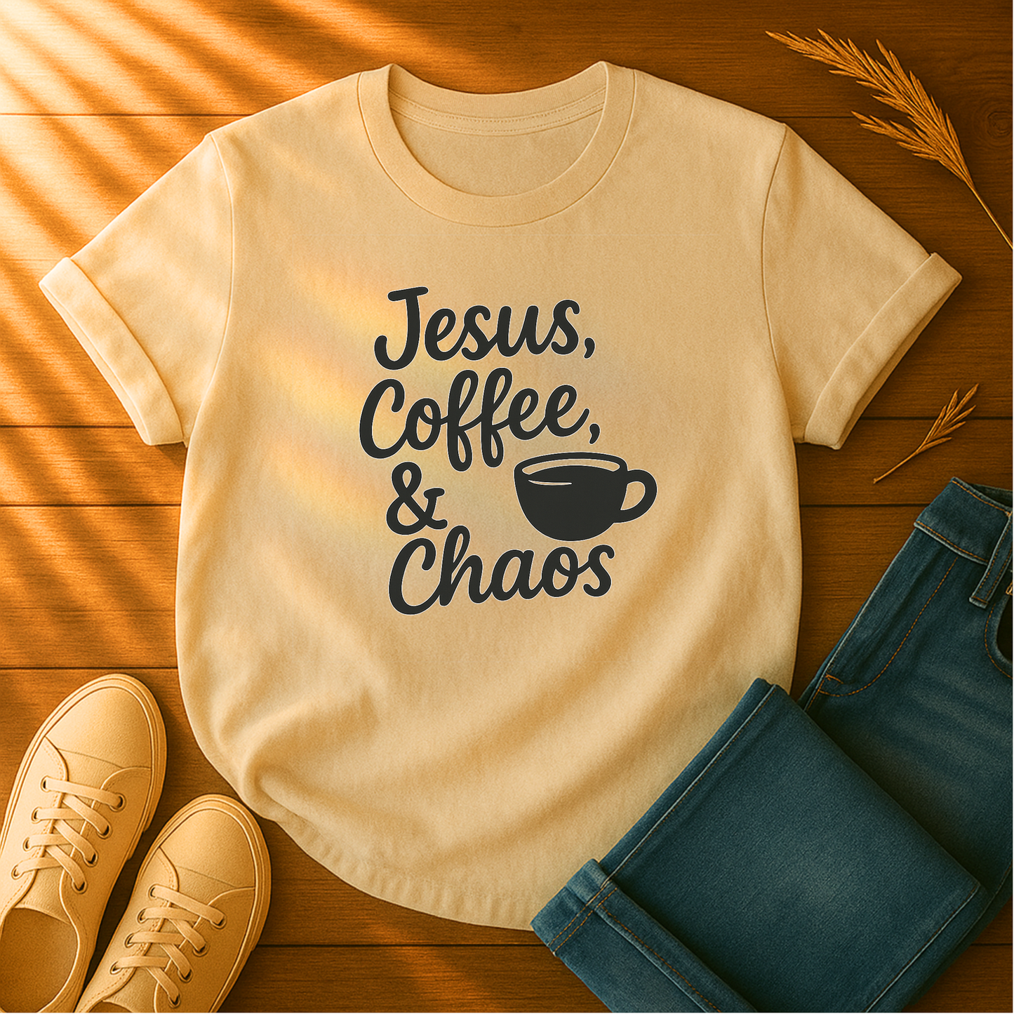 Jesus, Coffee & Chaos T-Shirt