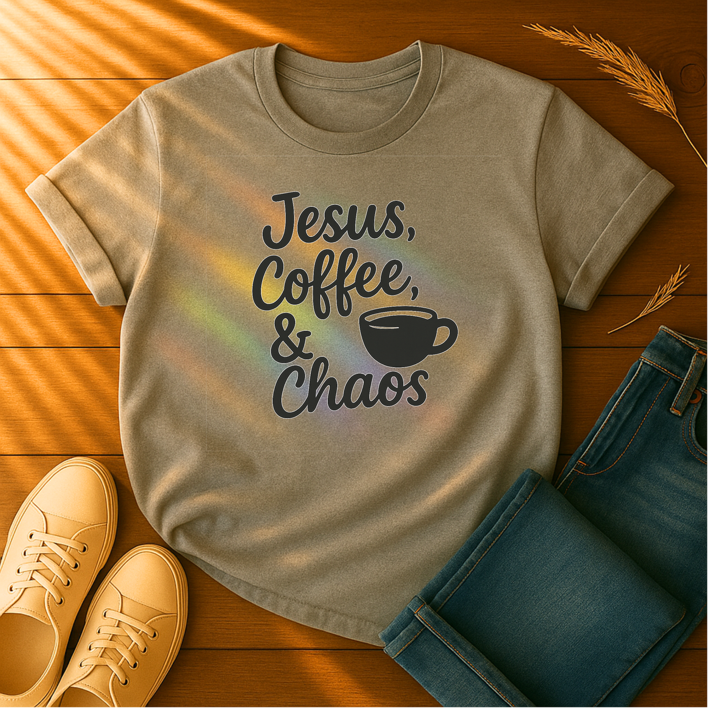 Jesus, Coffee & Chaos T-Shirt