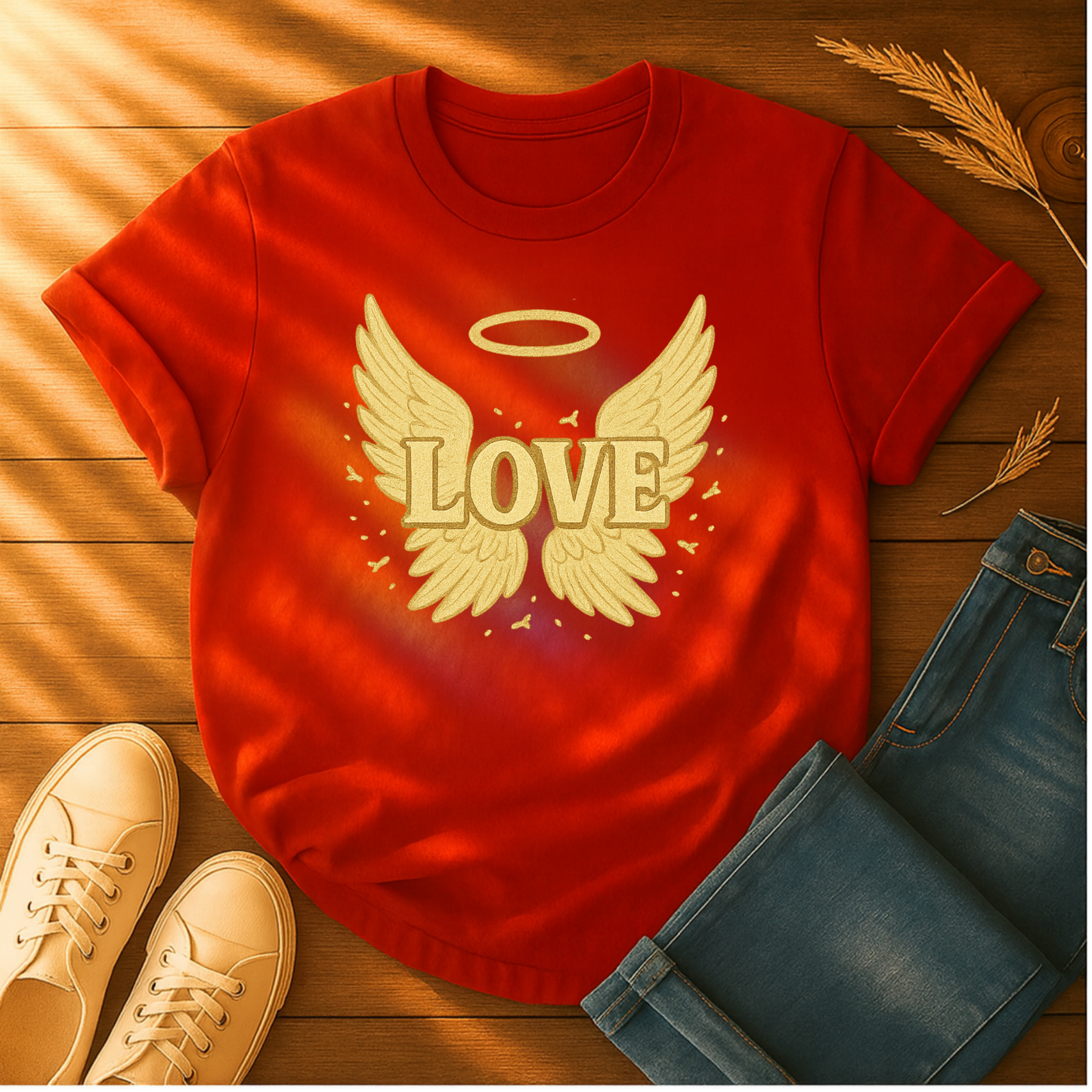 Gold Love with Wings T-Shirt
