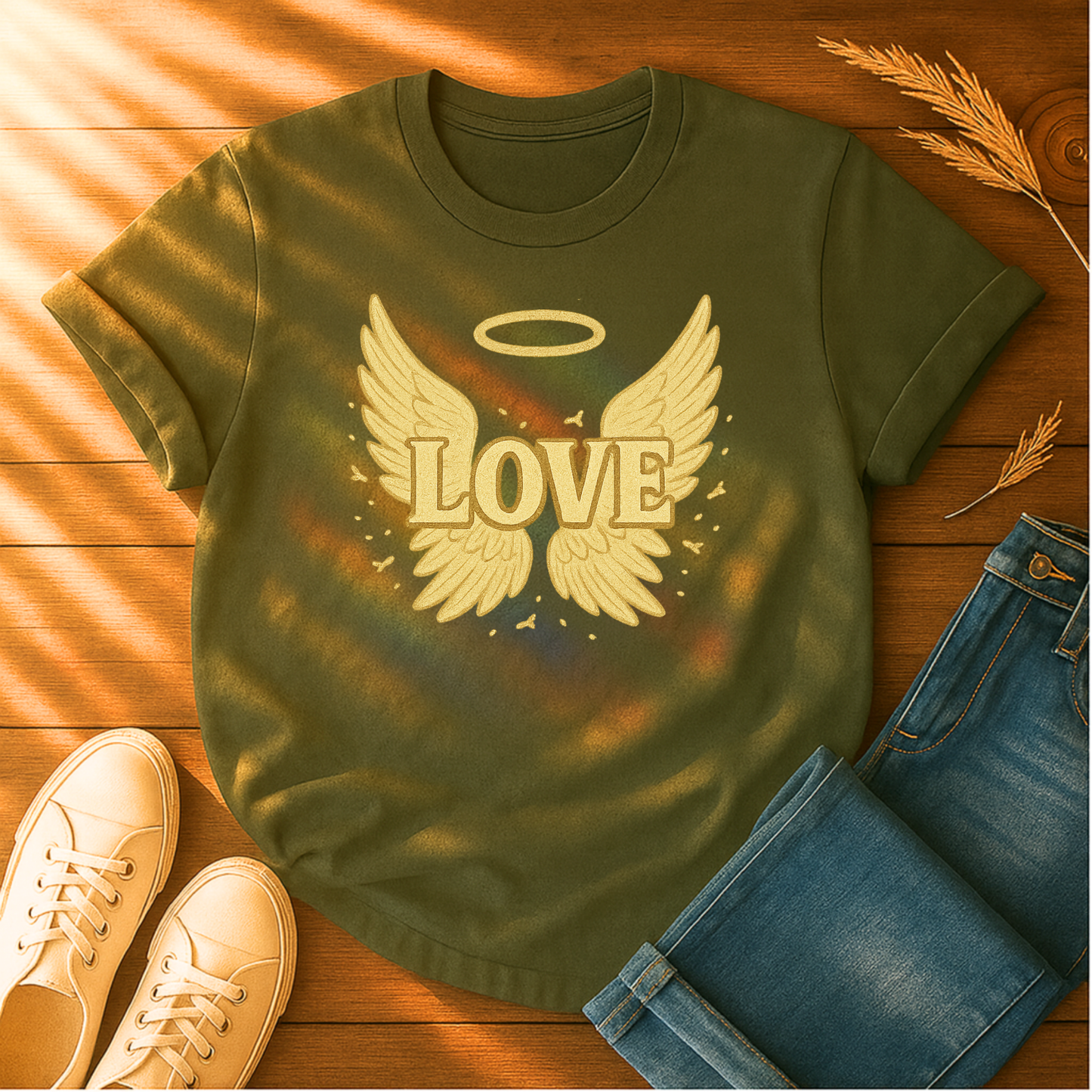 Gold Love with Wings T-Shirt
