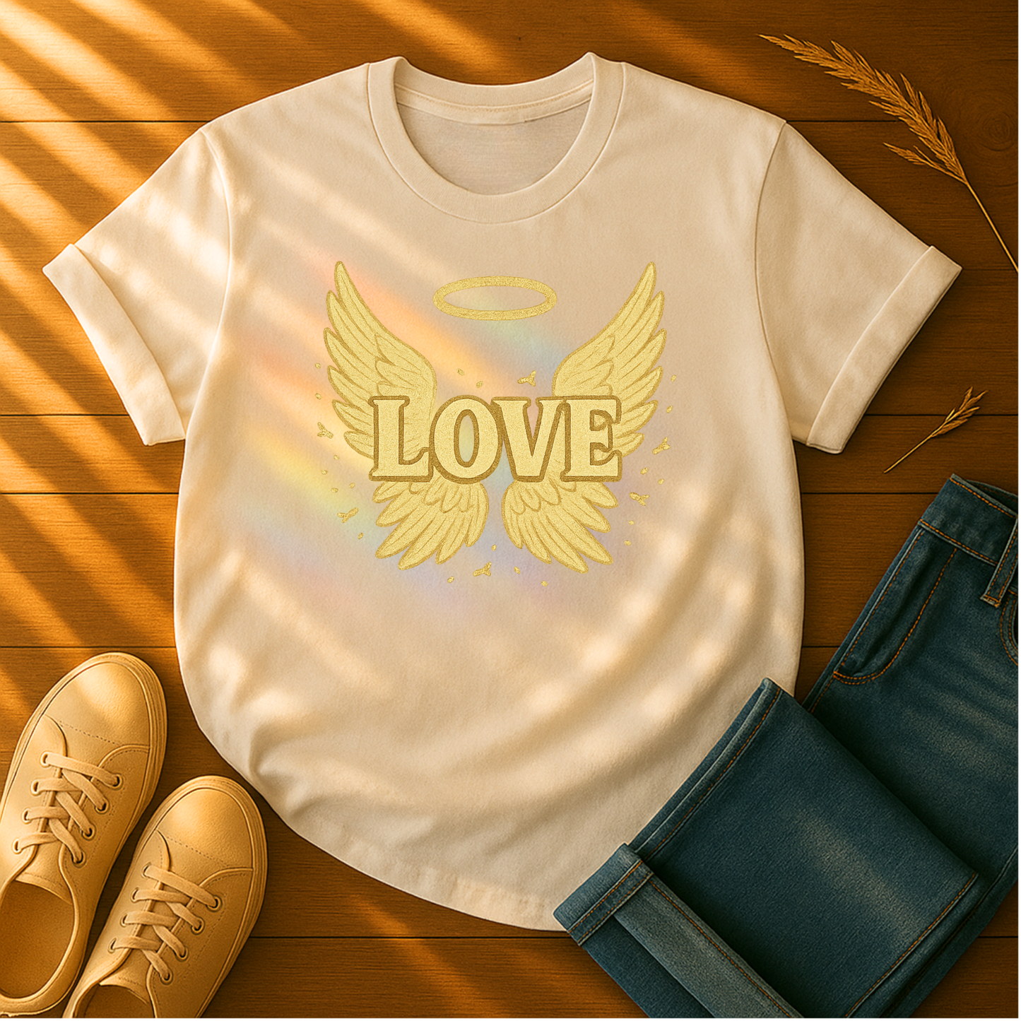 Gold Love with Wings T-Shirt