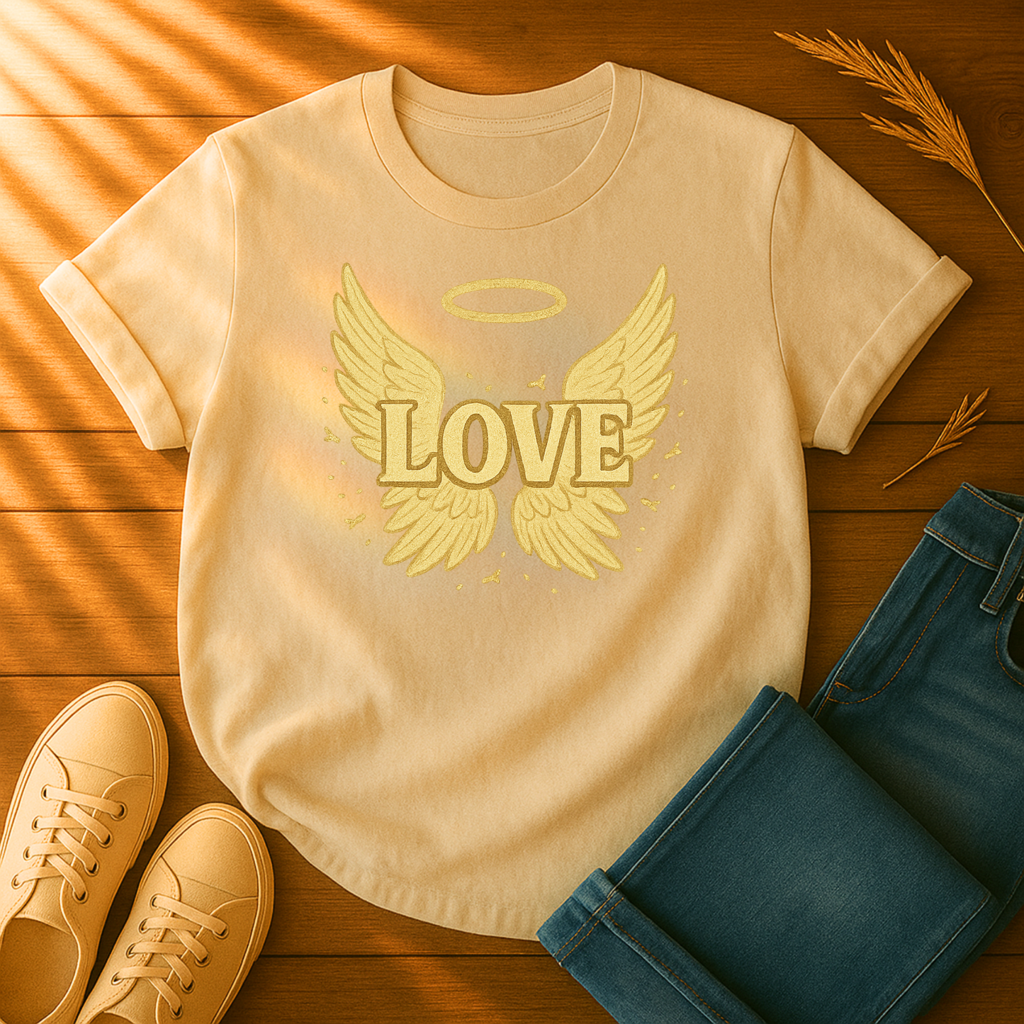 Gold Love with Wings T-Shirt