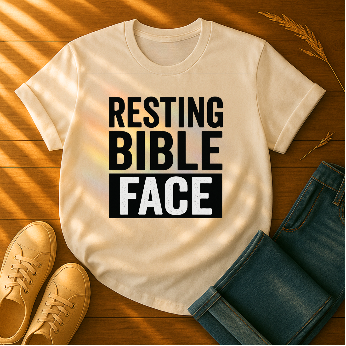 Resting Bible Face T-Shirt