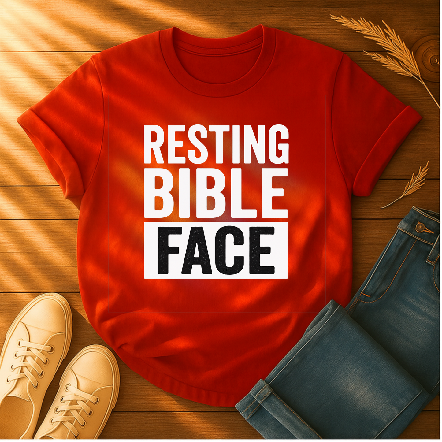 Resting Bible Face T-Shirt