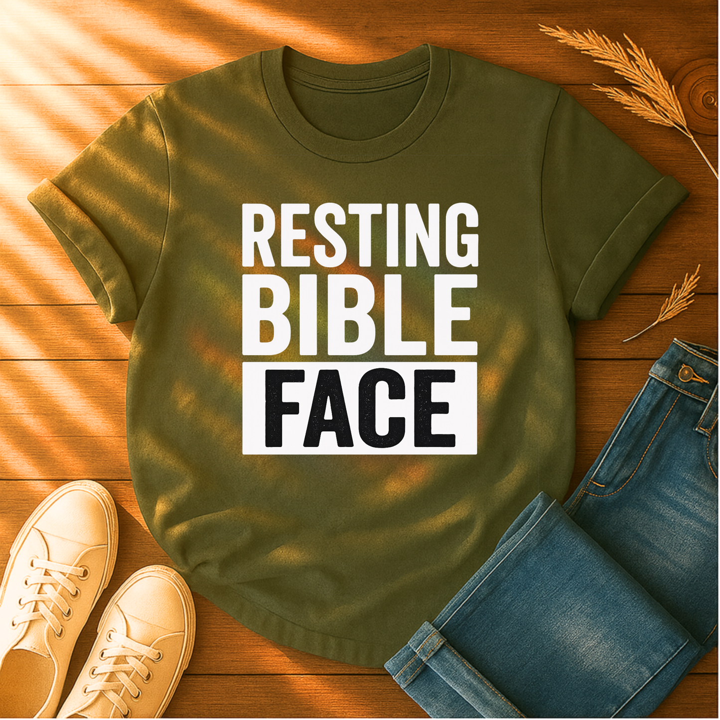 Resting Bible Face T-Shirt