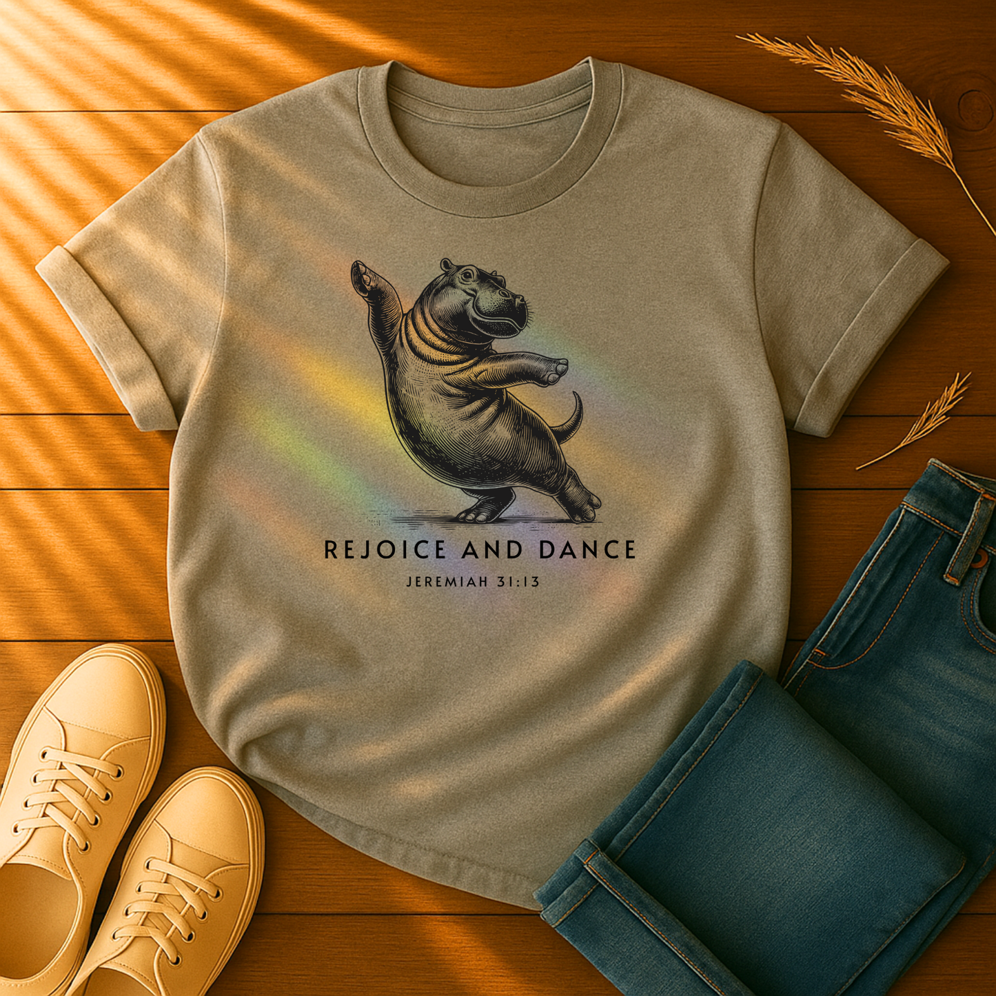 Hippo Rejoice and Dance T-Shirt