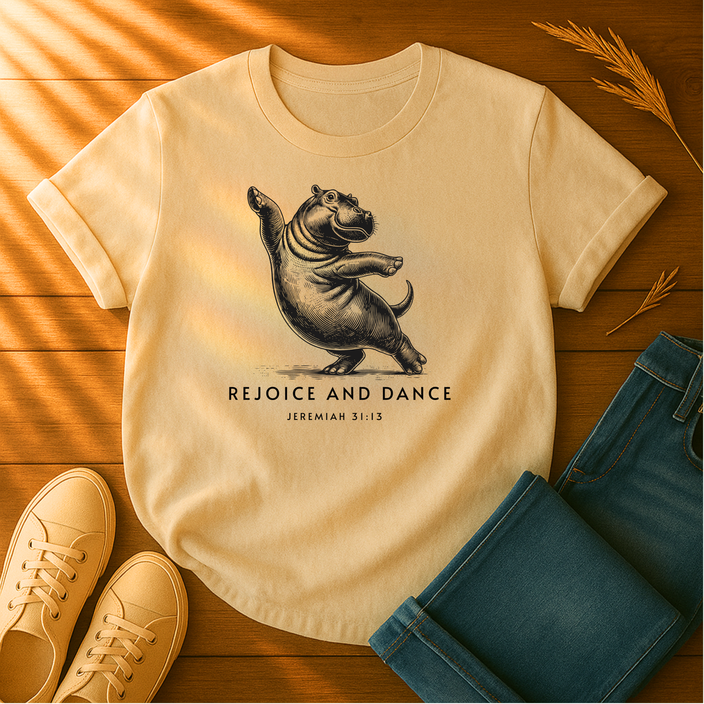 Hippo Rejoice and Dance T-Shirt