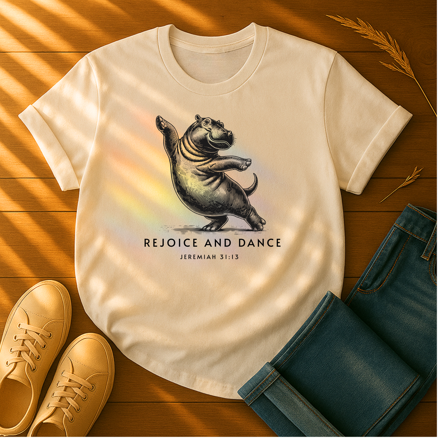 Hippo Rejoice and Dance T-Shirt