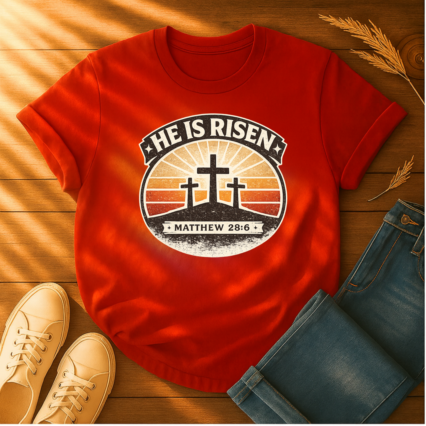He Is Risen Sunset T-Shirt