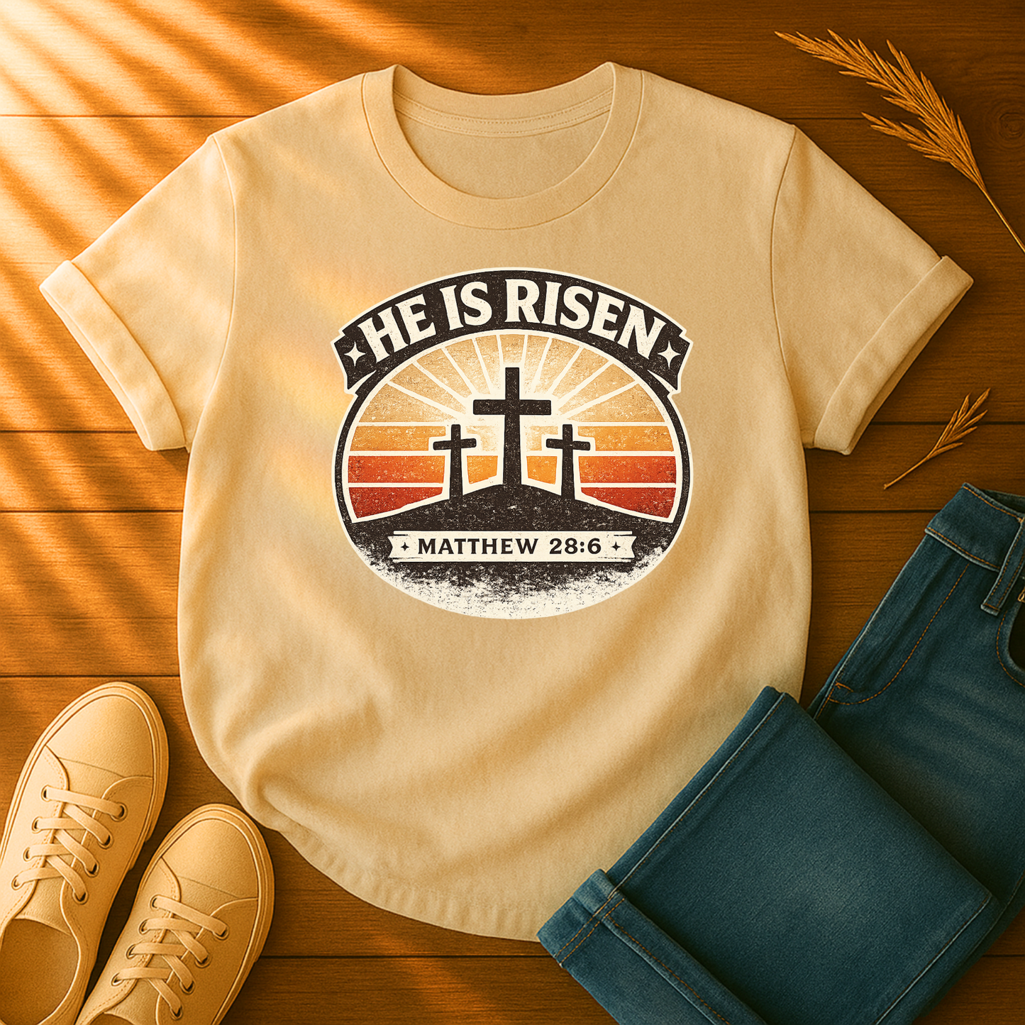 He Is Risen Sunset T-Shirt