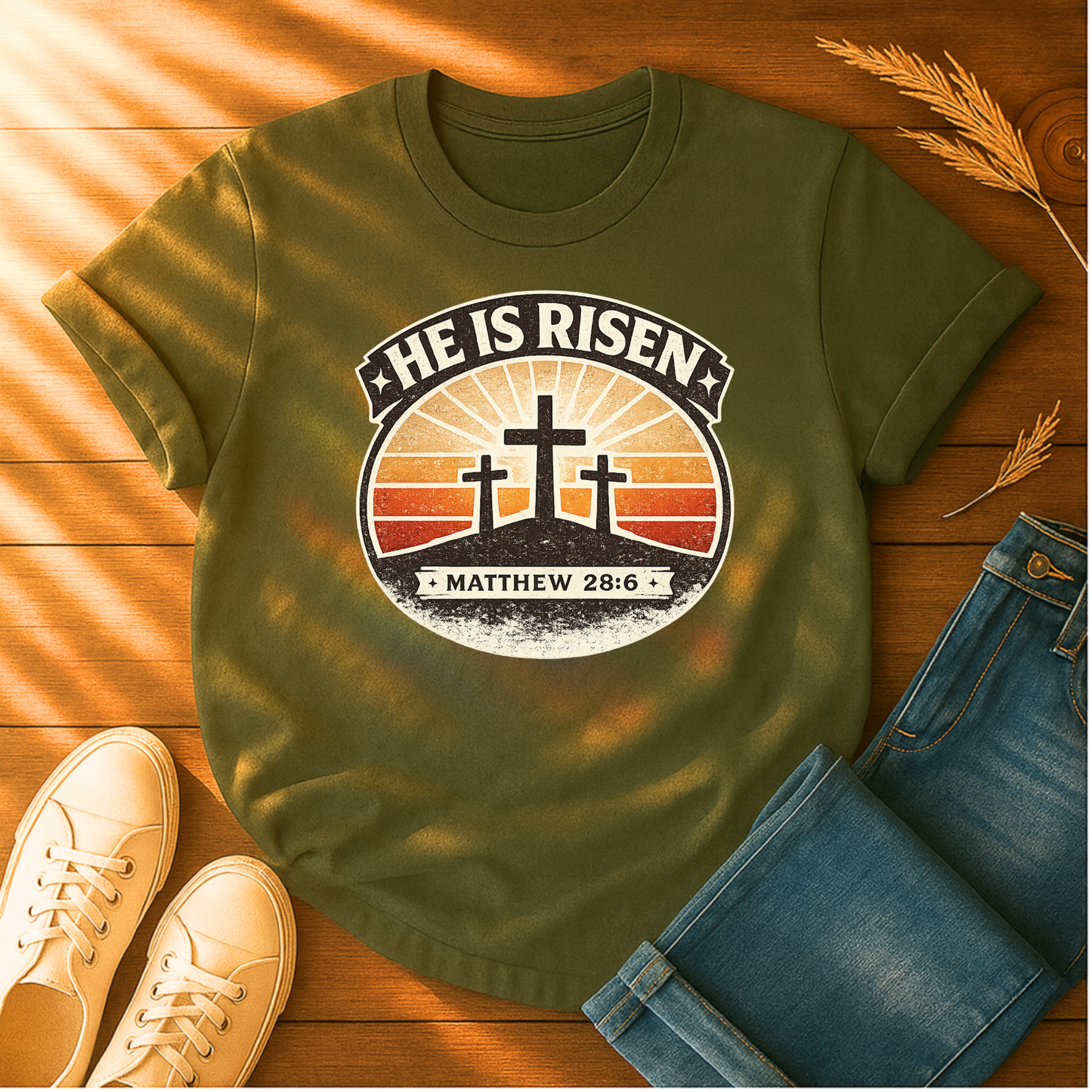 He Is Risen Sunset T-Shirt