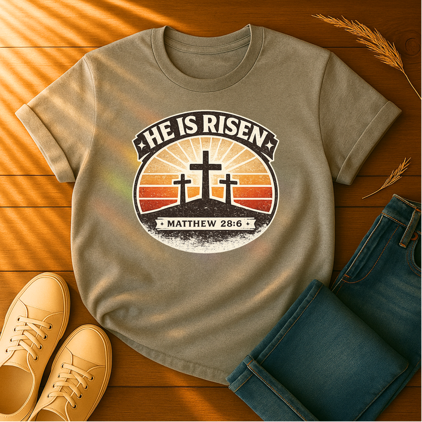 He Is Risen Sunset T-Shirt