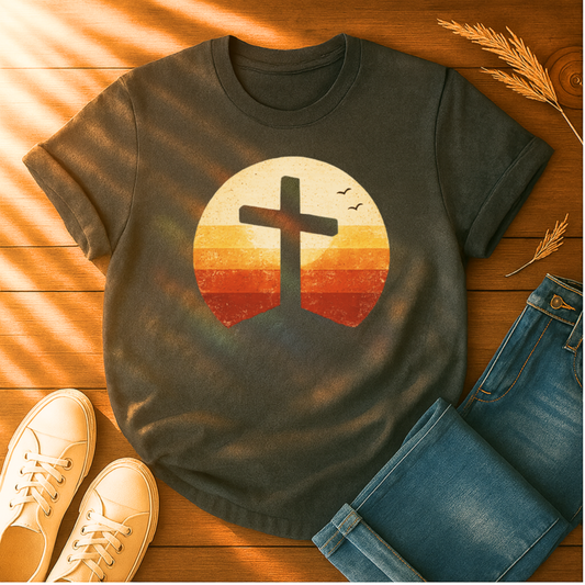 Distressed Sunset Cross T-Shirt