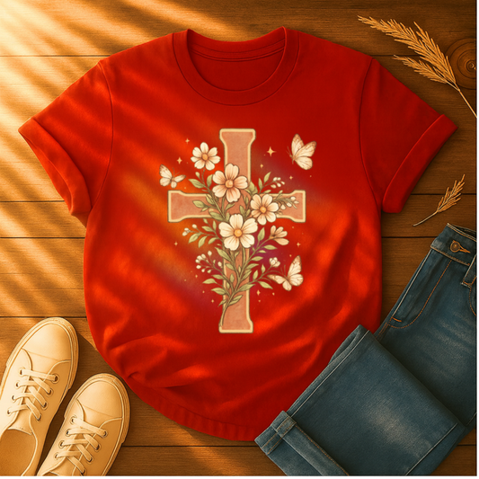 Butterflies & Cross T-Shirt