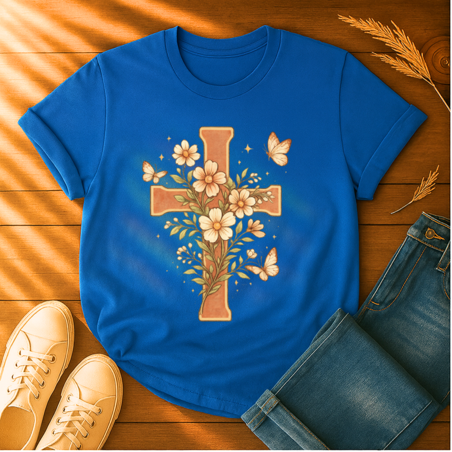 Butterflies & Cross T-Shirt