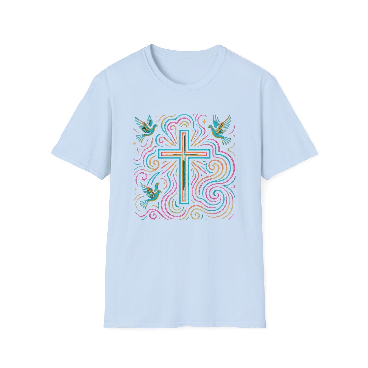 Swirl Cross with Doves T-Shirt