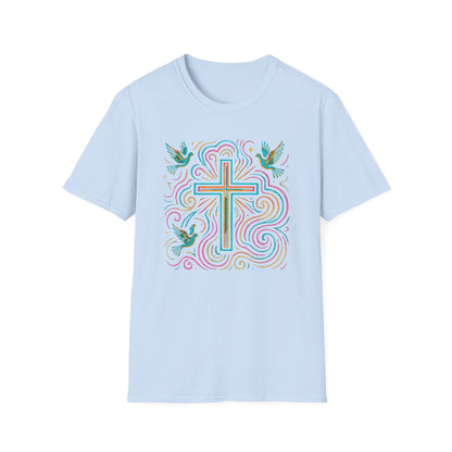 Swirl Cross with Doves T-Shirt